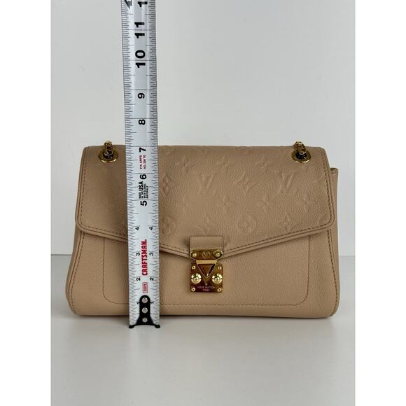 Louis Vuitton Monogram Empreinte Saint Germain PM Bag Beige Leather D-3 - Picture 13 of 16